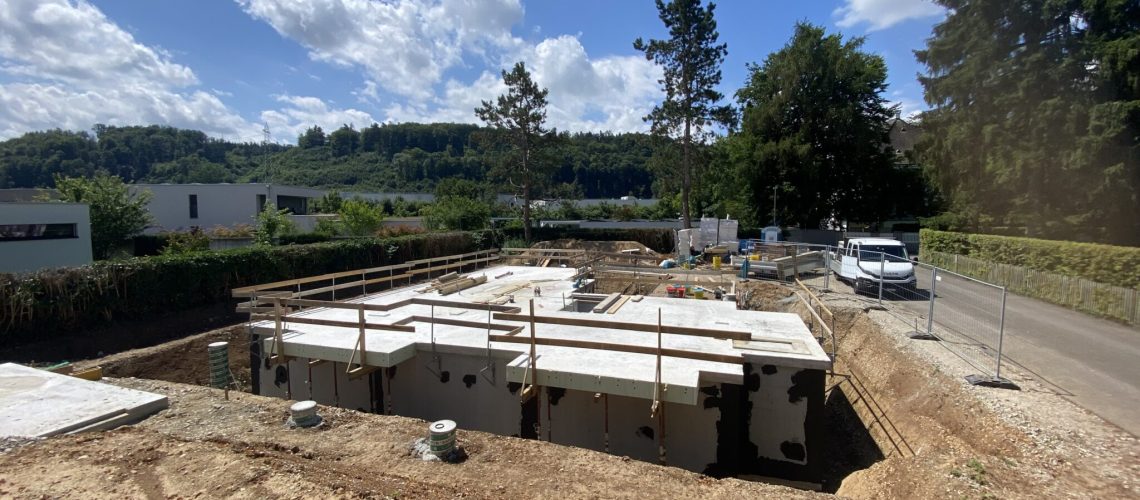 Aushub und Keller für die New England Villa in Rheinfelden